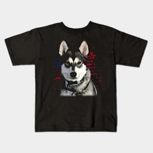 American USA Flag Husky Love, Trendy Tee for Dog Devotees Kids T-Shirt